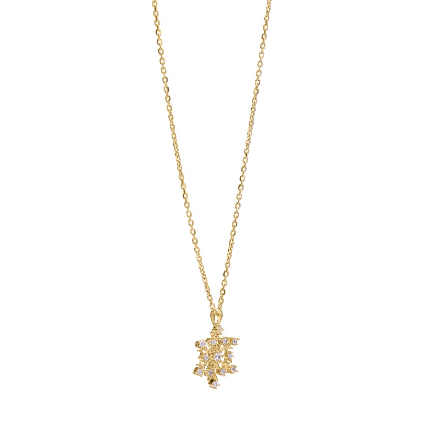 Crystal Shine Snowflake 925 Sterling Silver Pendant