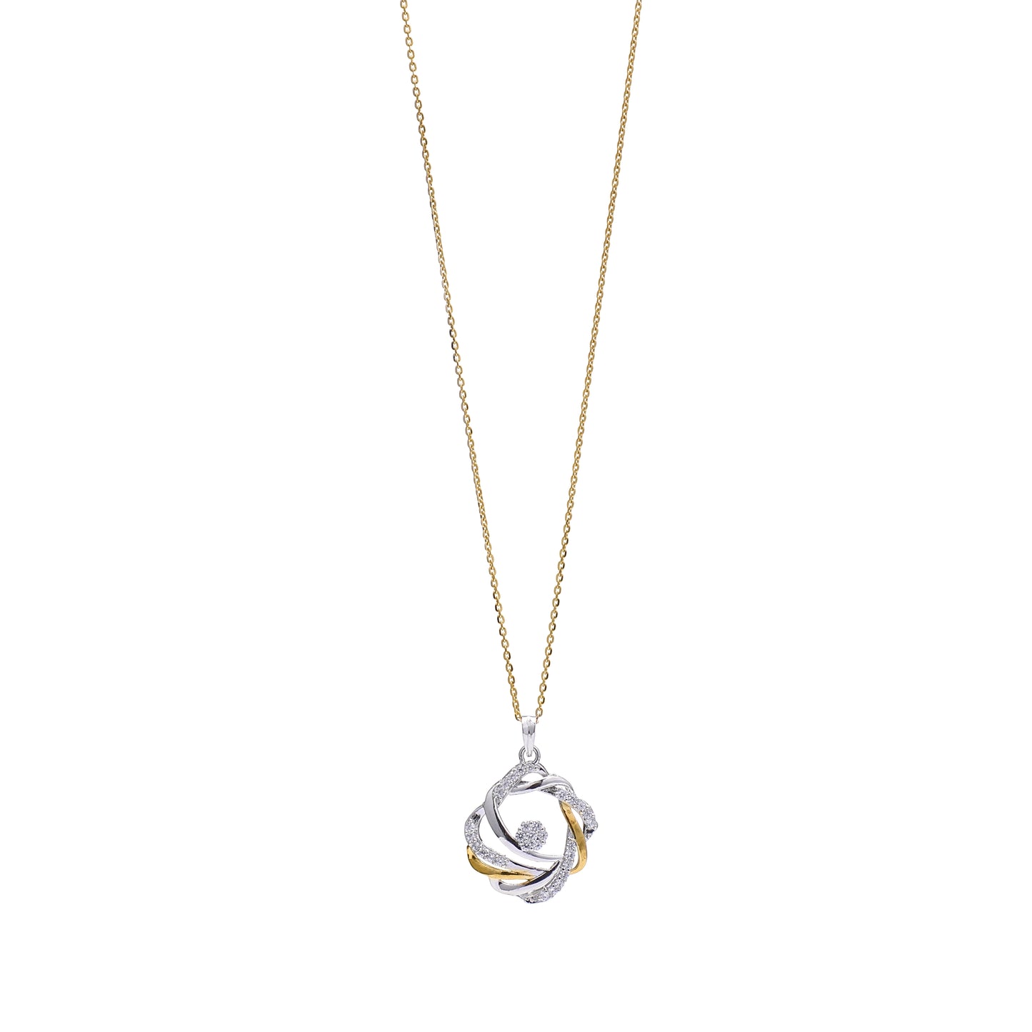 Interlooped Swirl Knot 925 Sterling Silver Set