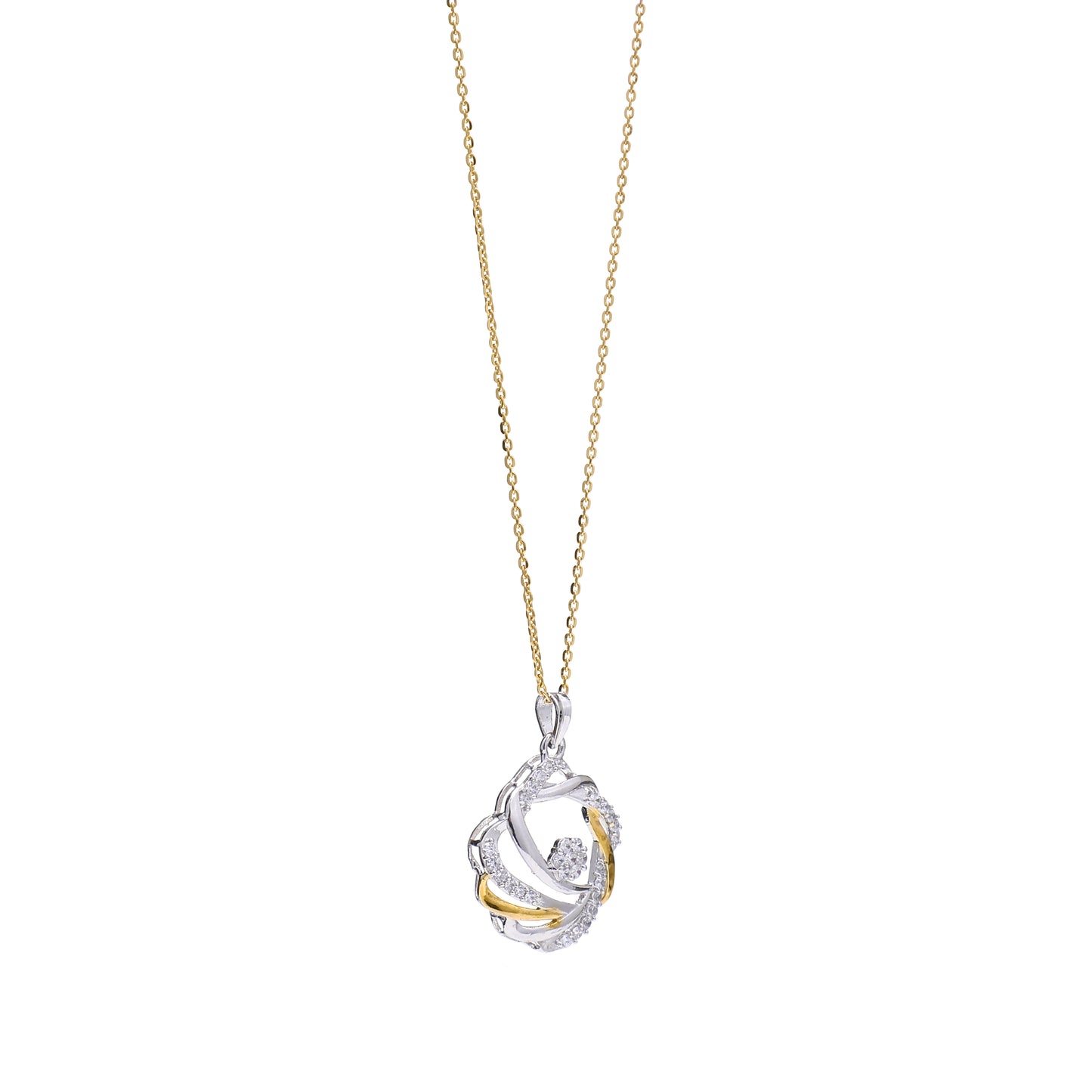 Interlooped Swirl Knot 925 Sterling Silver Pendant