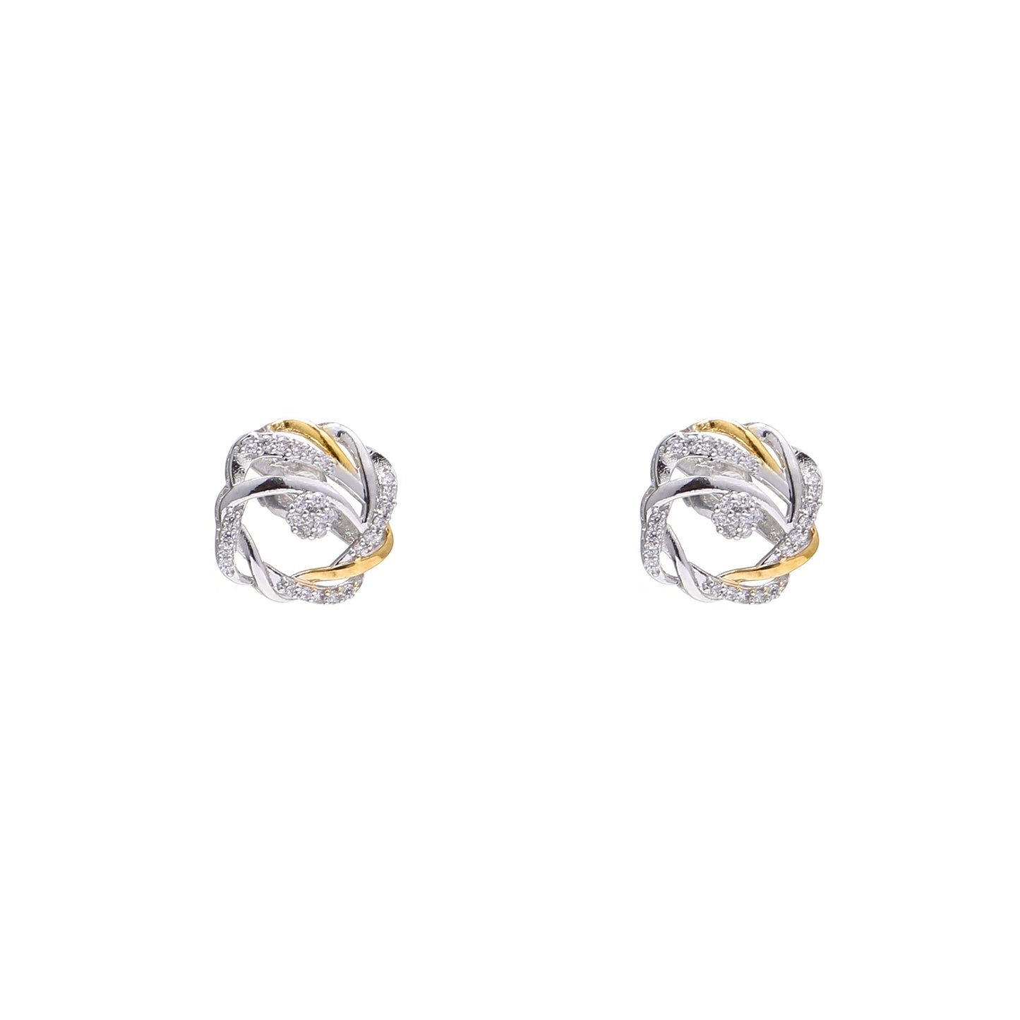 Interlooped Swirl Knot 925 Sterling Silver Set