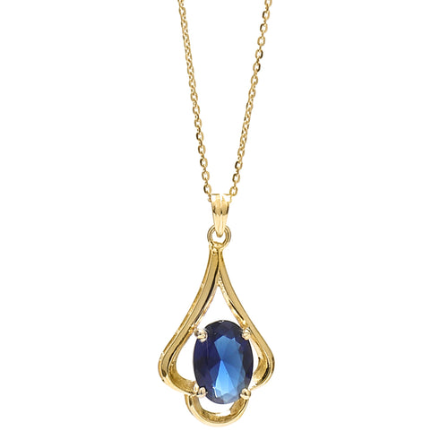 Blue Crystal Charm 925 Sterling Silver Pendant