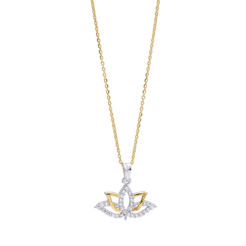 Sparkling Lotus 925 Sterling Silver Pendant