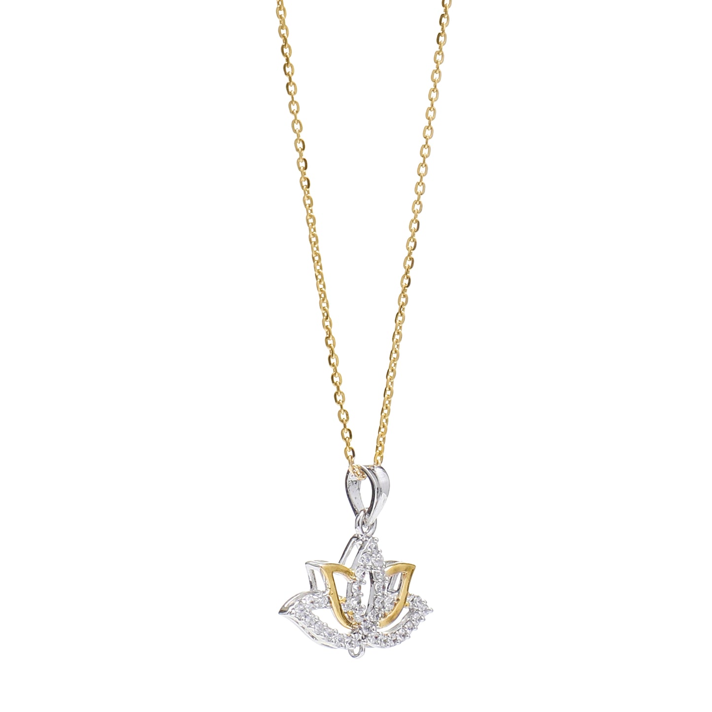 Sparkling Lotus 925 Sterling Silver Pendant