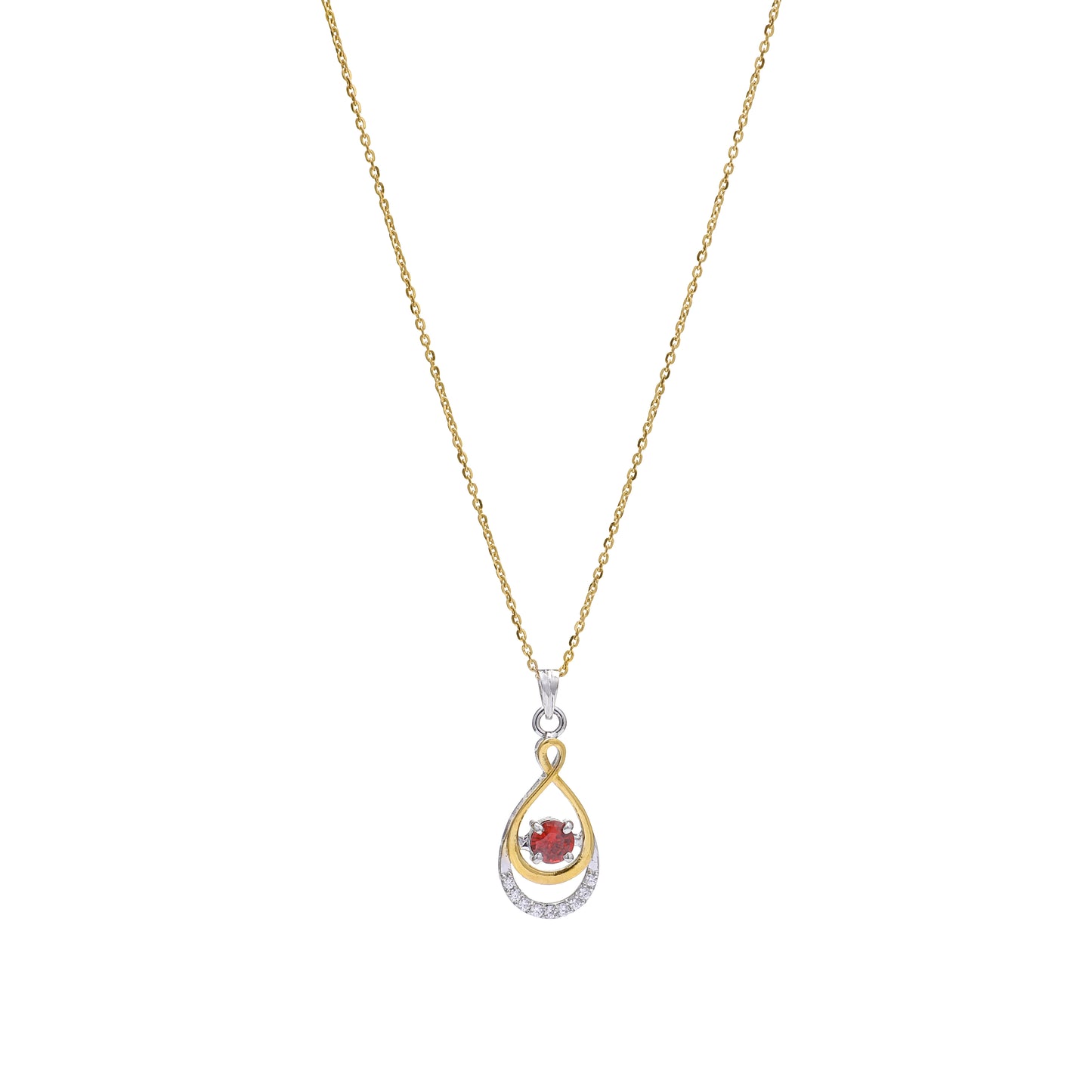 Sunset Garnet 925 Sterling Silver Pendant Set