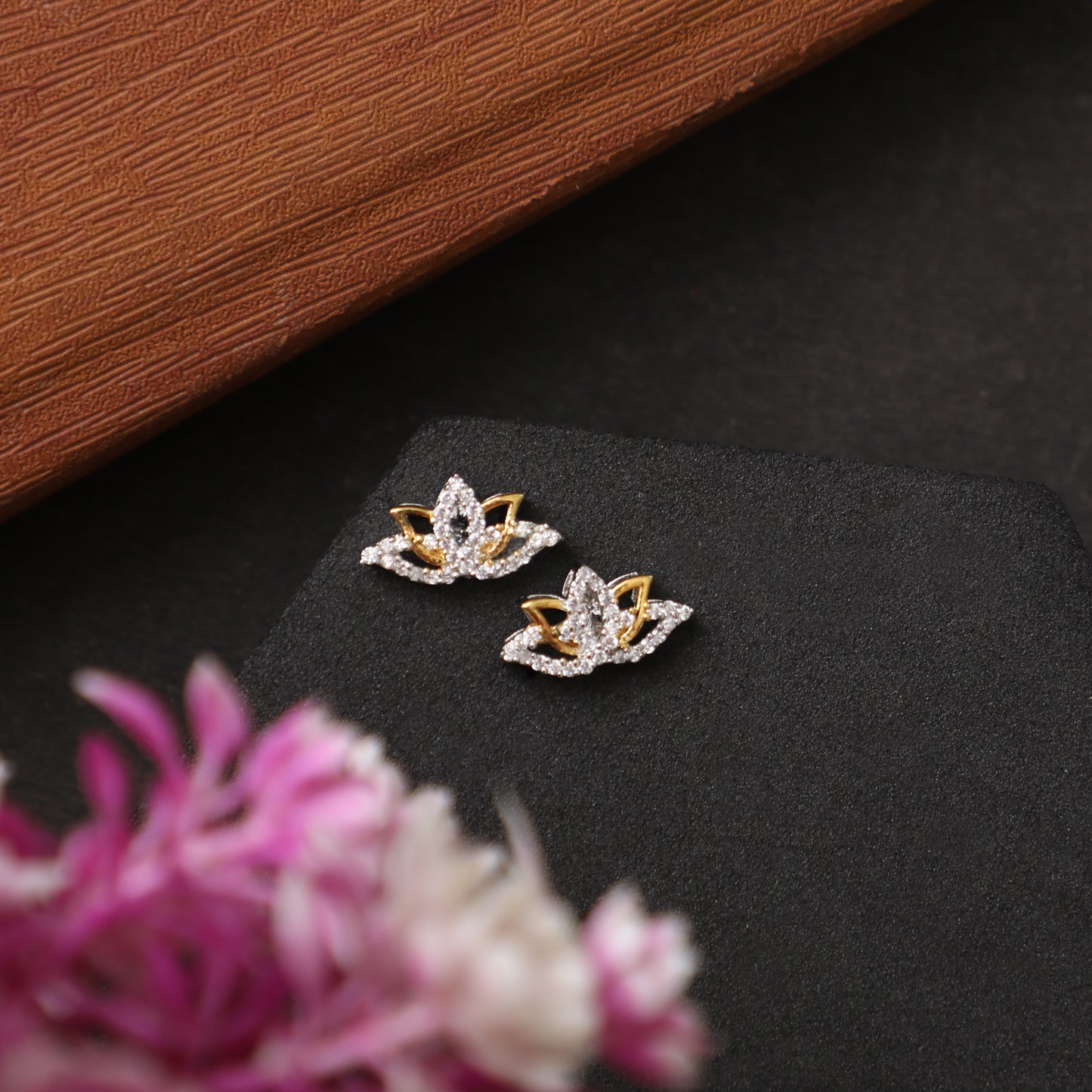 Sparkling Lotus 925 Sterling Silver Earrings