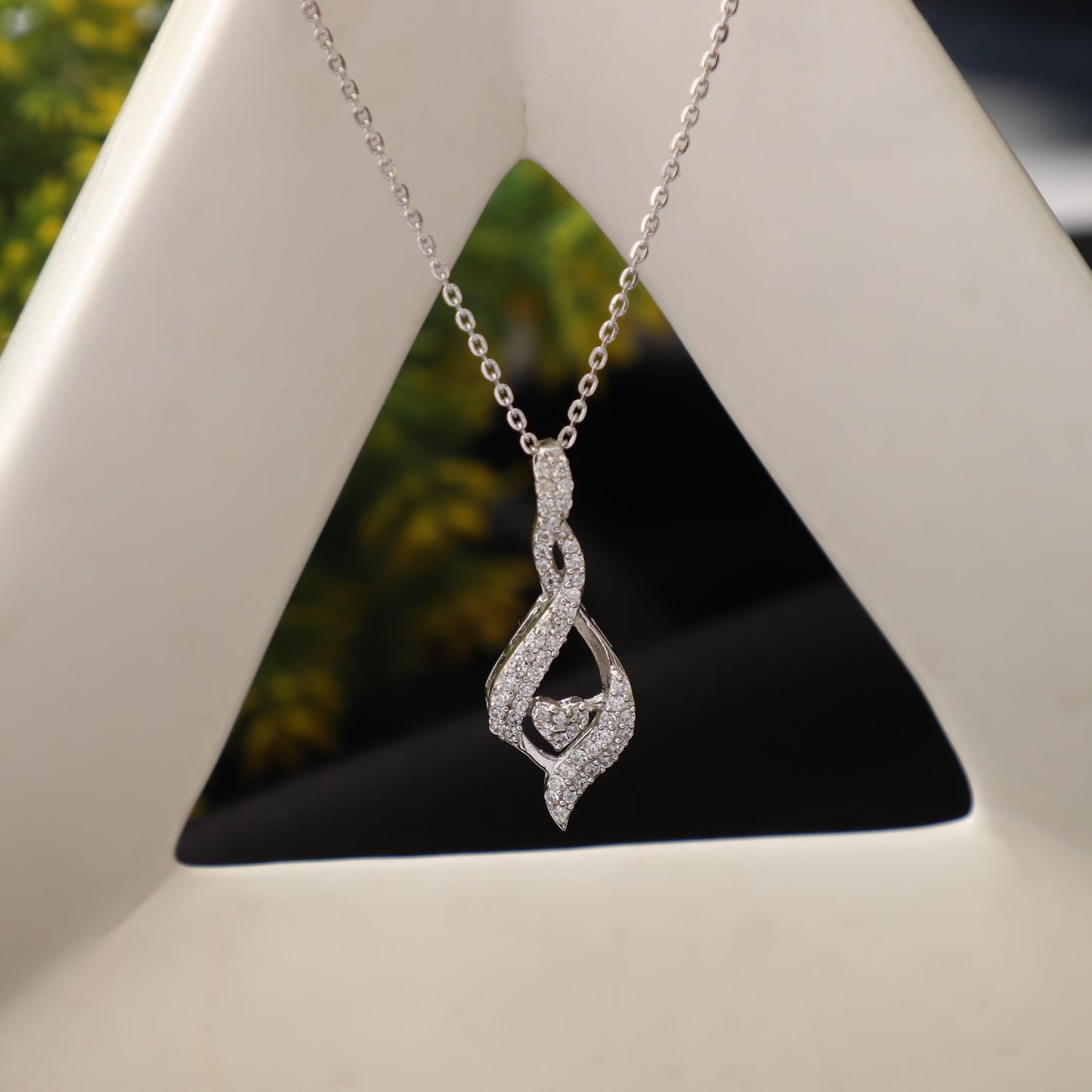 Grace Curve Heart 925 Sterling Silver Pendant