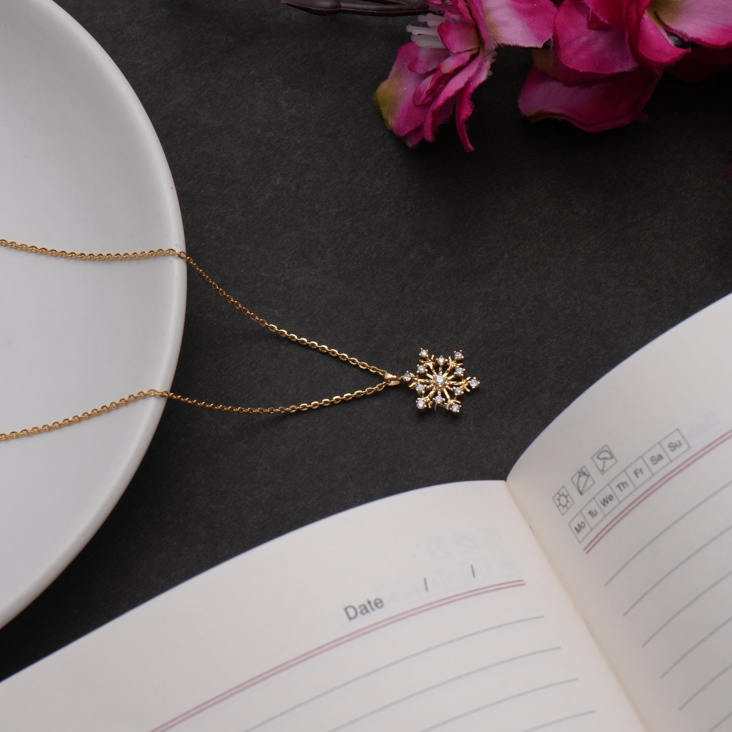 Crystal Shine Snowflake 925 Sterling Silver Pendant