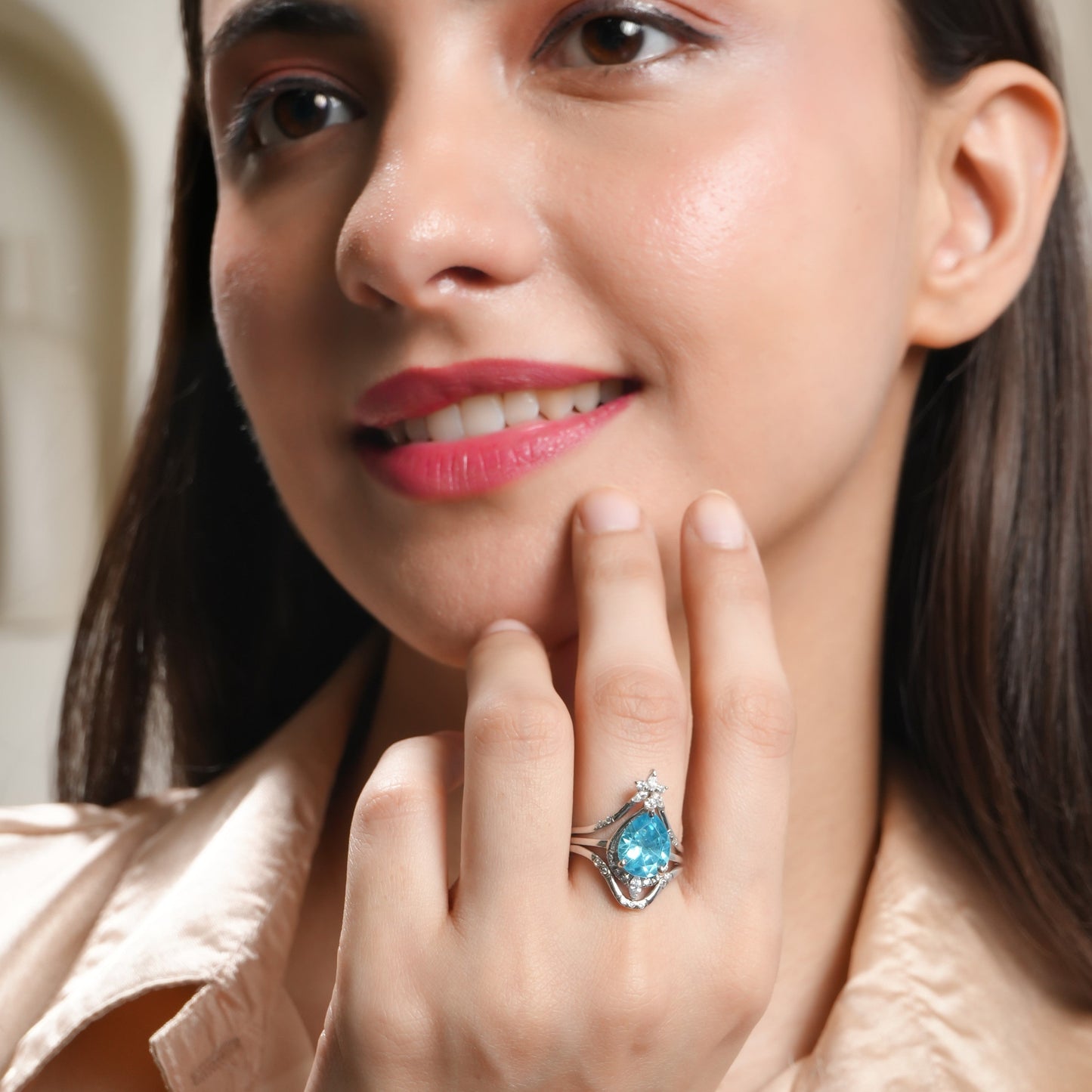 Oceanic Gleam 925 Sterling Silver Stackable Ring