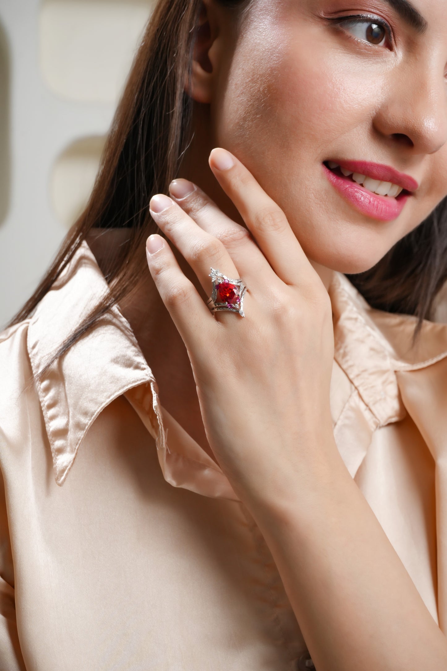 Stellar Flame 925 Sterling Silver Stackable Ring