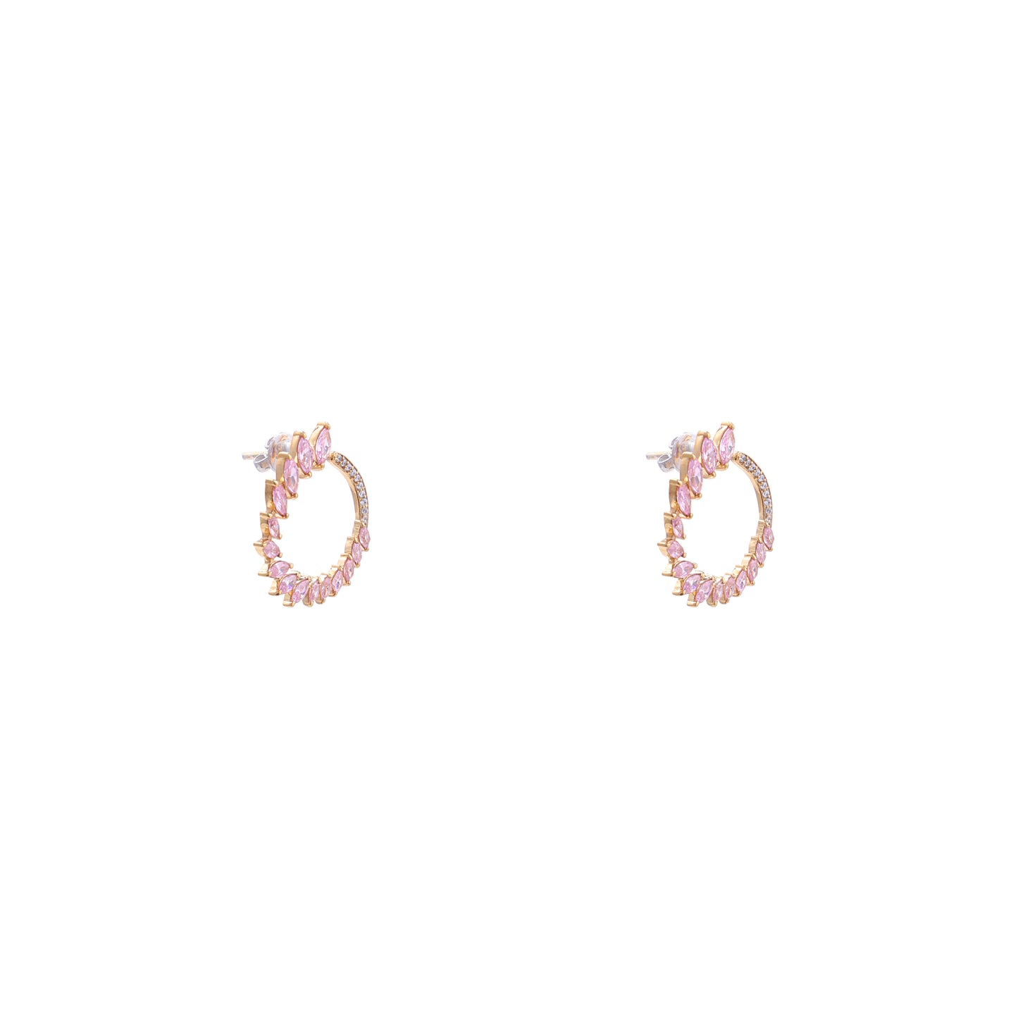 Crescent Pink 925 Sterling Silver Earrings