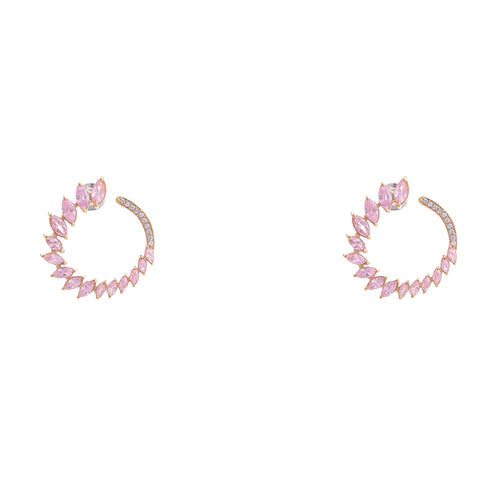 Crescent Pink 925 Sterling Silver Earrings