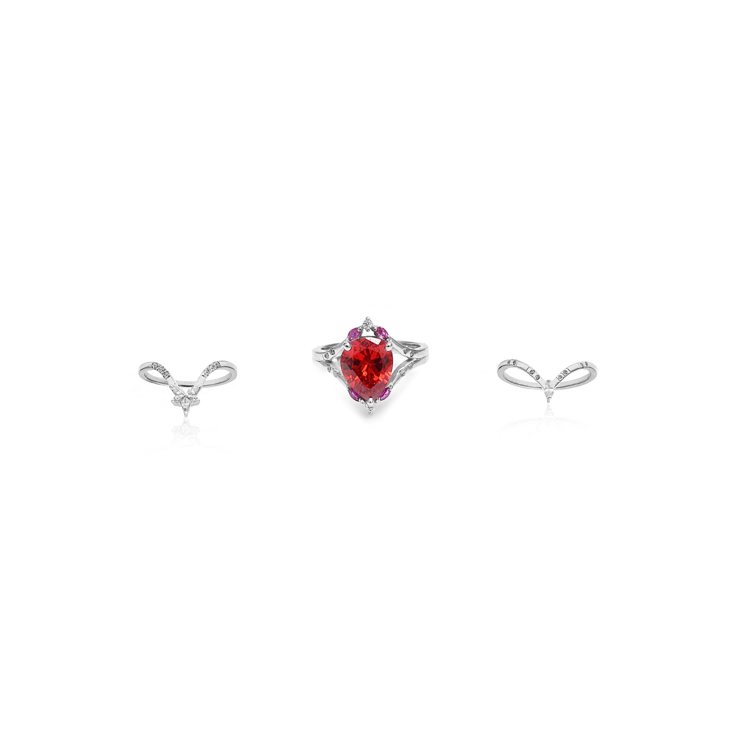 Stellar Flame 925 Sterling Silver Stackable Ring