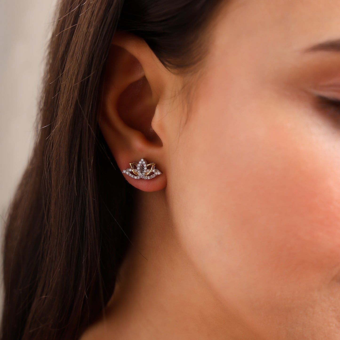Sparkling Lotus 925 Sterling Silver Earrings