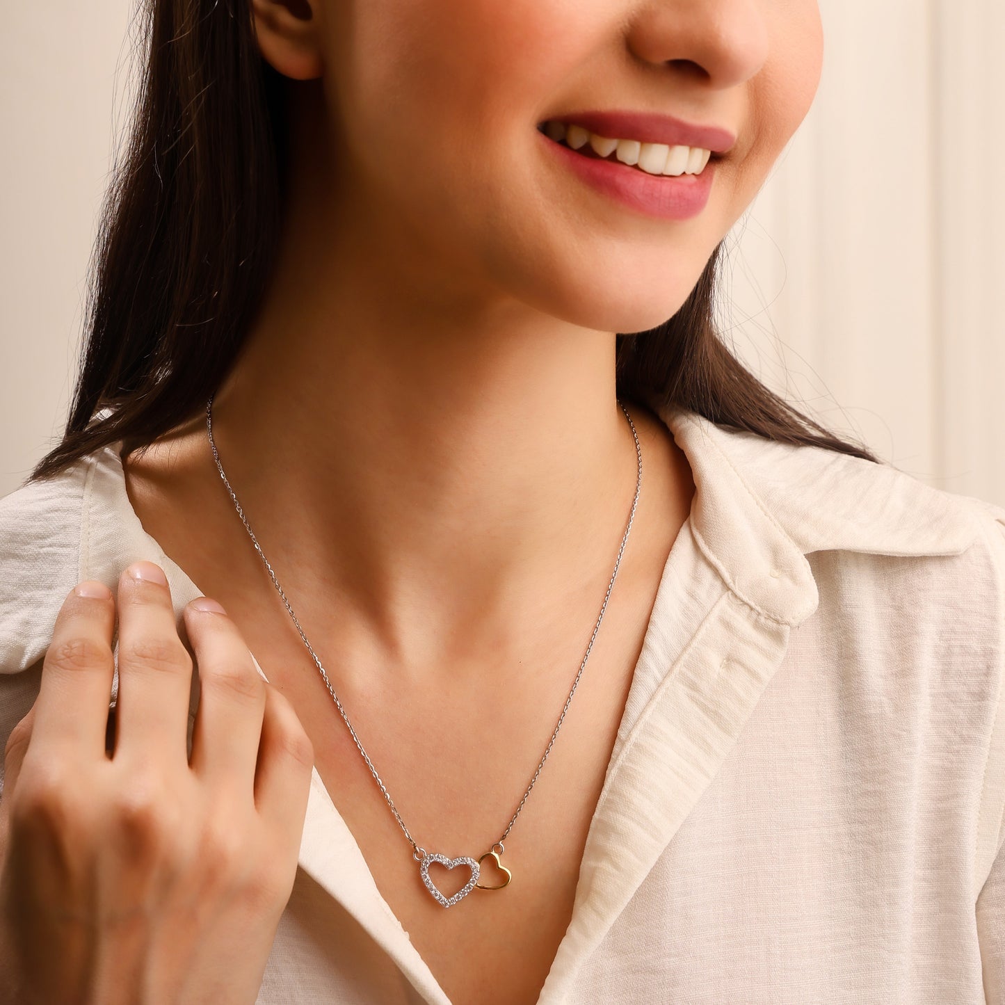 Dual Heart 925 Sterling Silver Pendant
