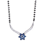 Blue Floral Centerpiece 925 Sterling Silver Mangalsutra