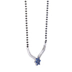 Blue Floral Centerpiece 925 Sterling Silver Mangalsutra