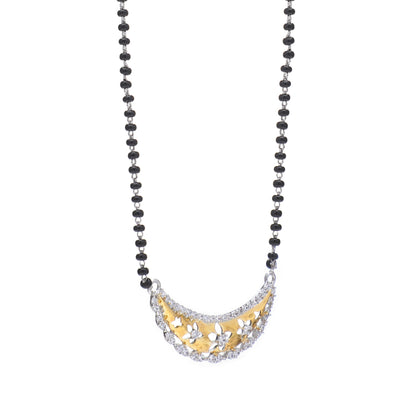 Floral Cut 925 Sterling Silver Mangalsutra