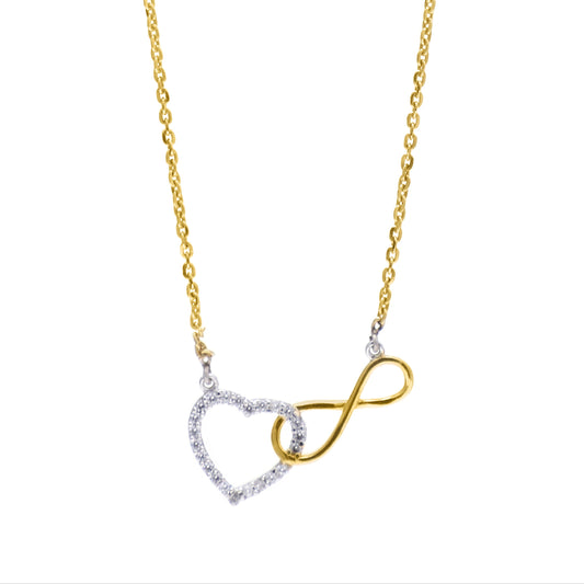 Heart With Entwined Infinity 925 Sterling Silver Pendant