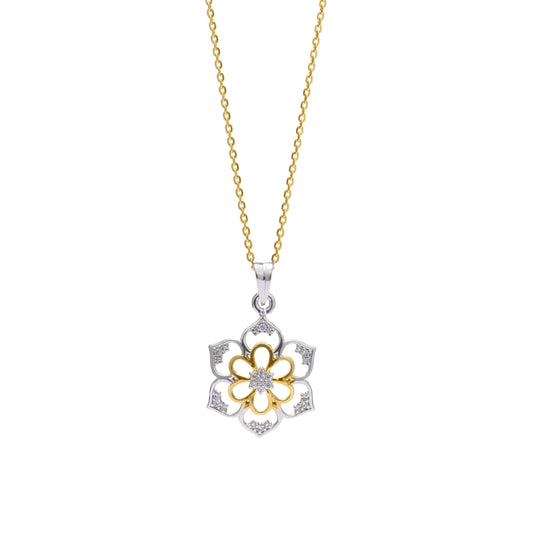 Floral Harmony 925 Sterling Silver Pendant