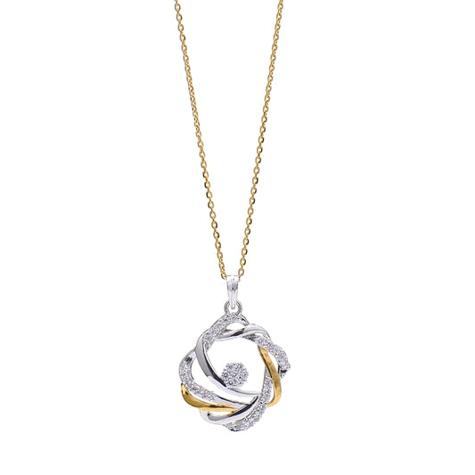 Interlooped Swirl Knot 925 Sterling Silver Pendant
