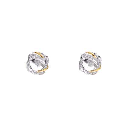 Interlooped Swirl Knot 925 Sterling Silver Set