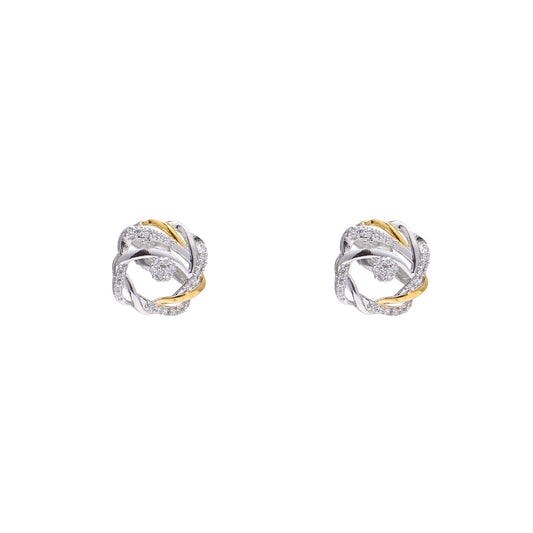 Interlooped Swirl Knot 925 Sterling Silver Earrings