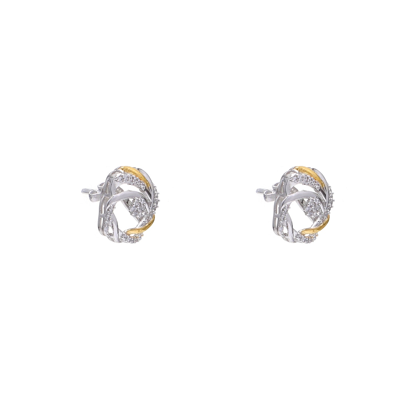 Interlooped Swirl Knot 925 Sterling Silver Earrings