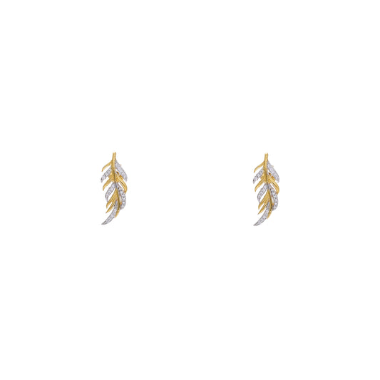 Feather Leaf 925 Sterling Silver Earrings