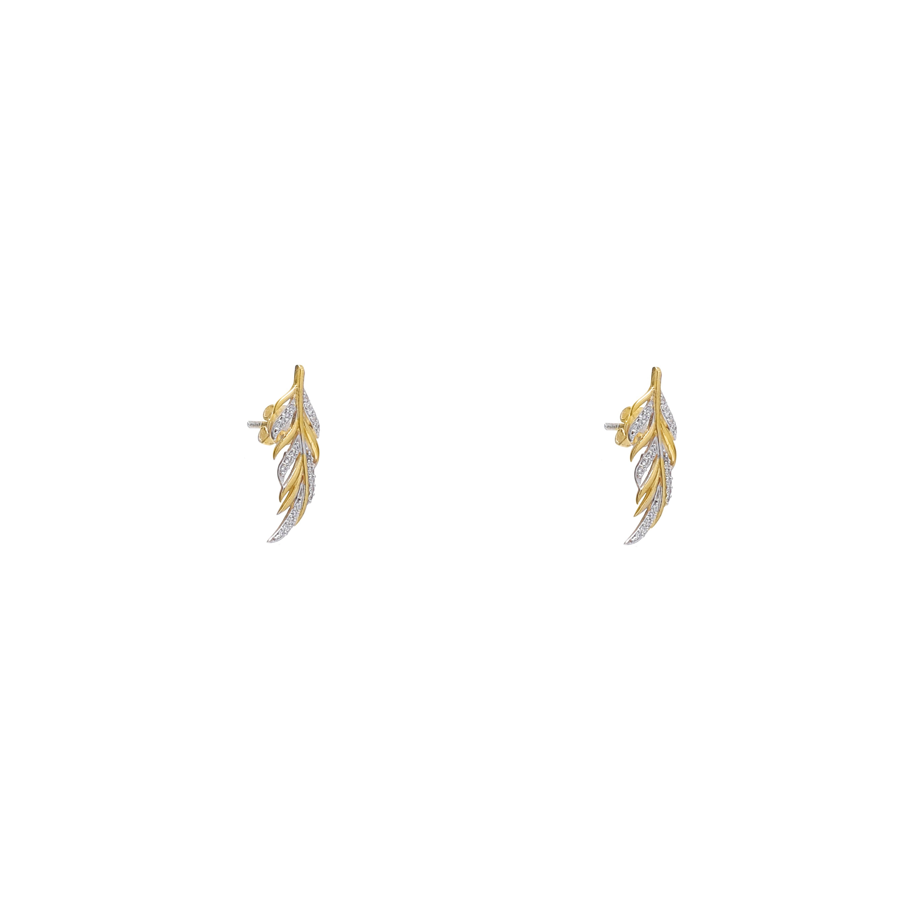 Feather Leaf 925 Sterling Silver Earrings