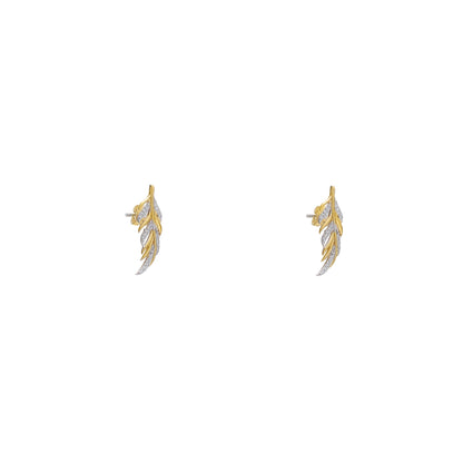 Feather Leaf 925 Sterling Silver Earrings