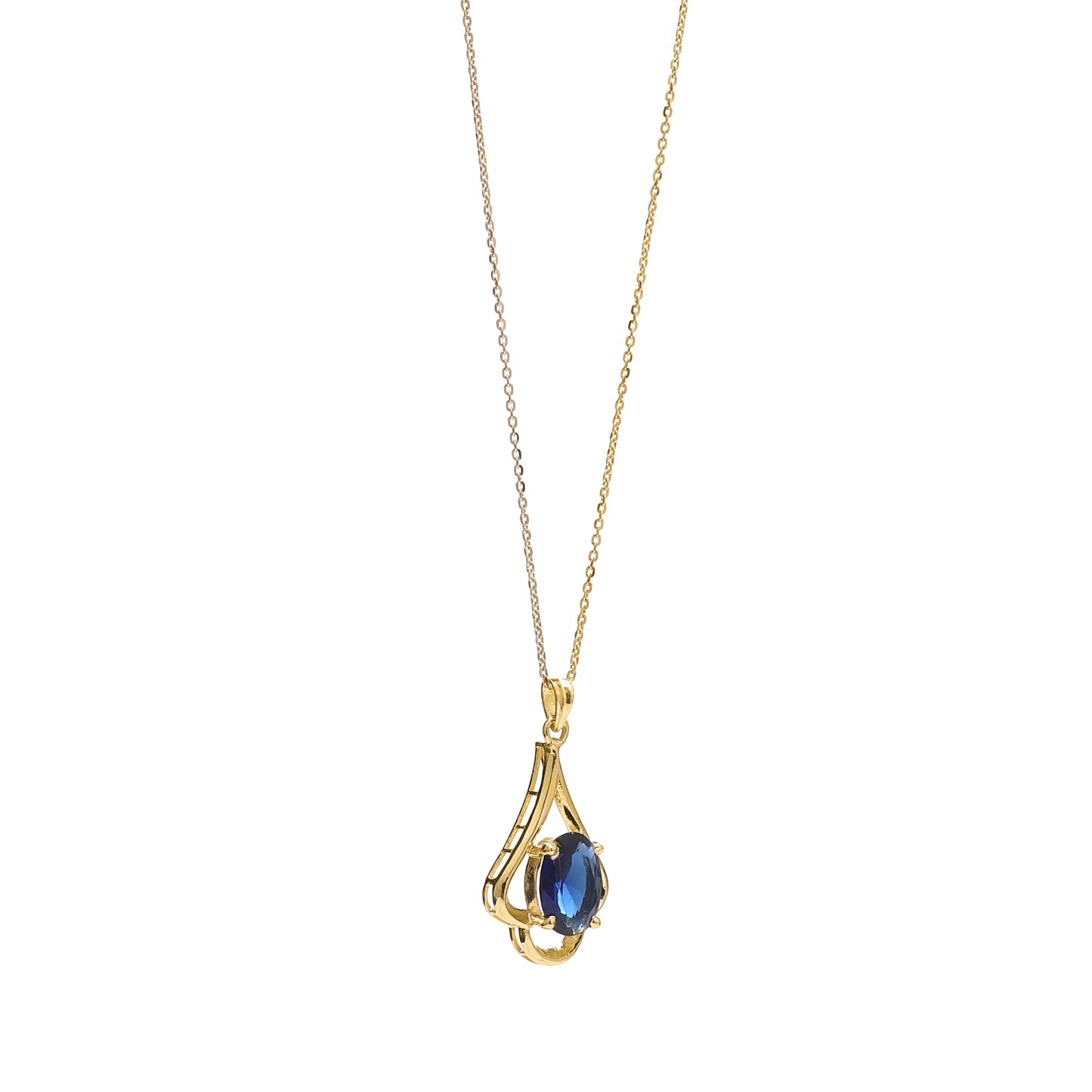 Blue Crystal Charm 925 Sterling Silver Pendant