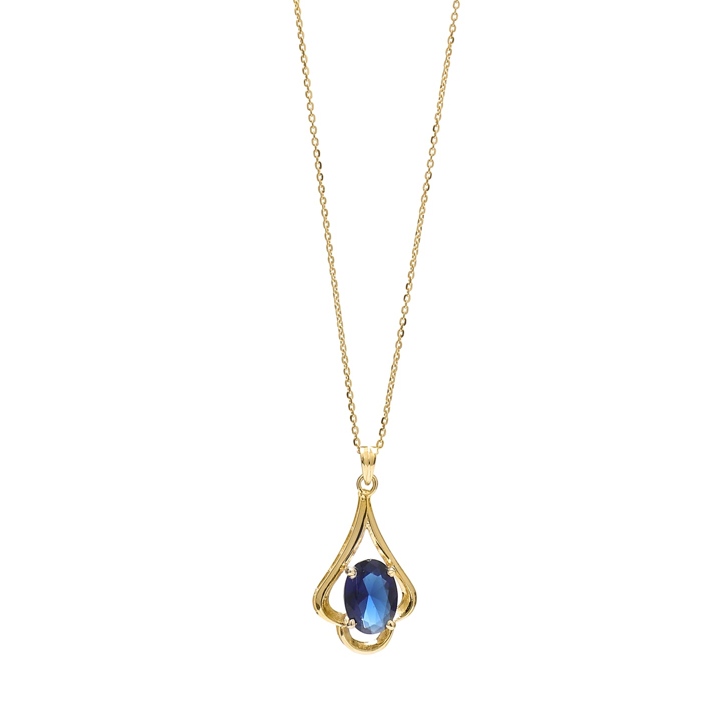 Blue Crystal Charm 925 Sterling Silver Pendant Set