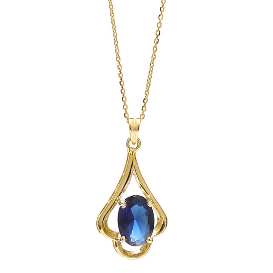 Blue Crystal Charm 925 Sterling Silver Pendant