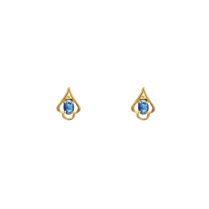 Blue Crystal Charm 925 Sterling Silver Pendant Set