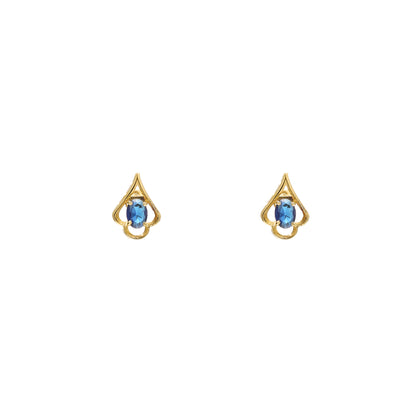 Blue Crystal Charm 925 Sterling Silver Earrings