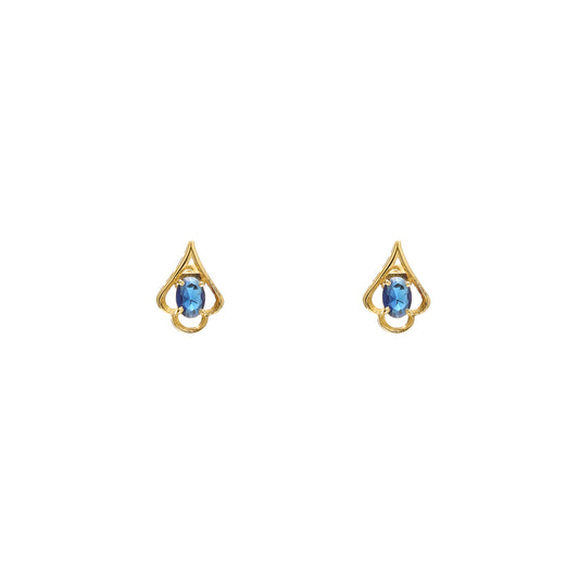 Blue Crystal Charm 925 Sterling Silver Earrings