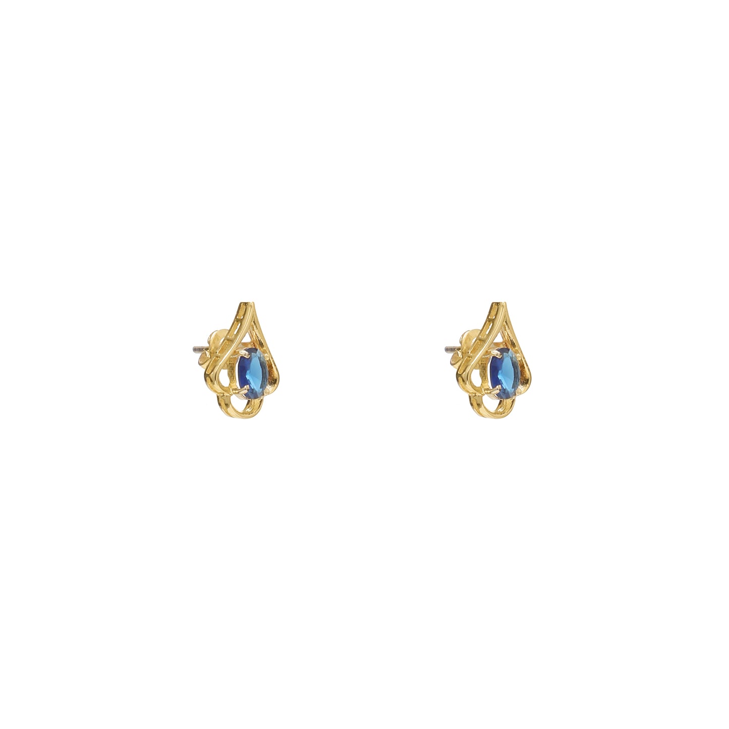 Blue Crystal Charm 925 Sterling Silver Earrings