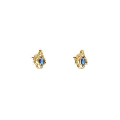 Blue Crystal Charm 925 Sterling Silver Earrings