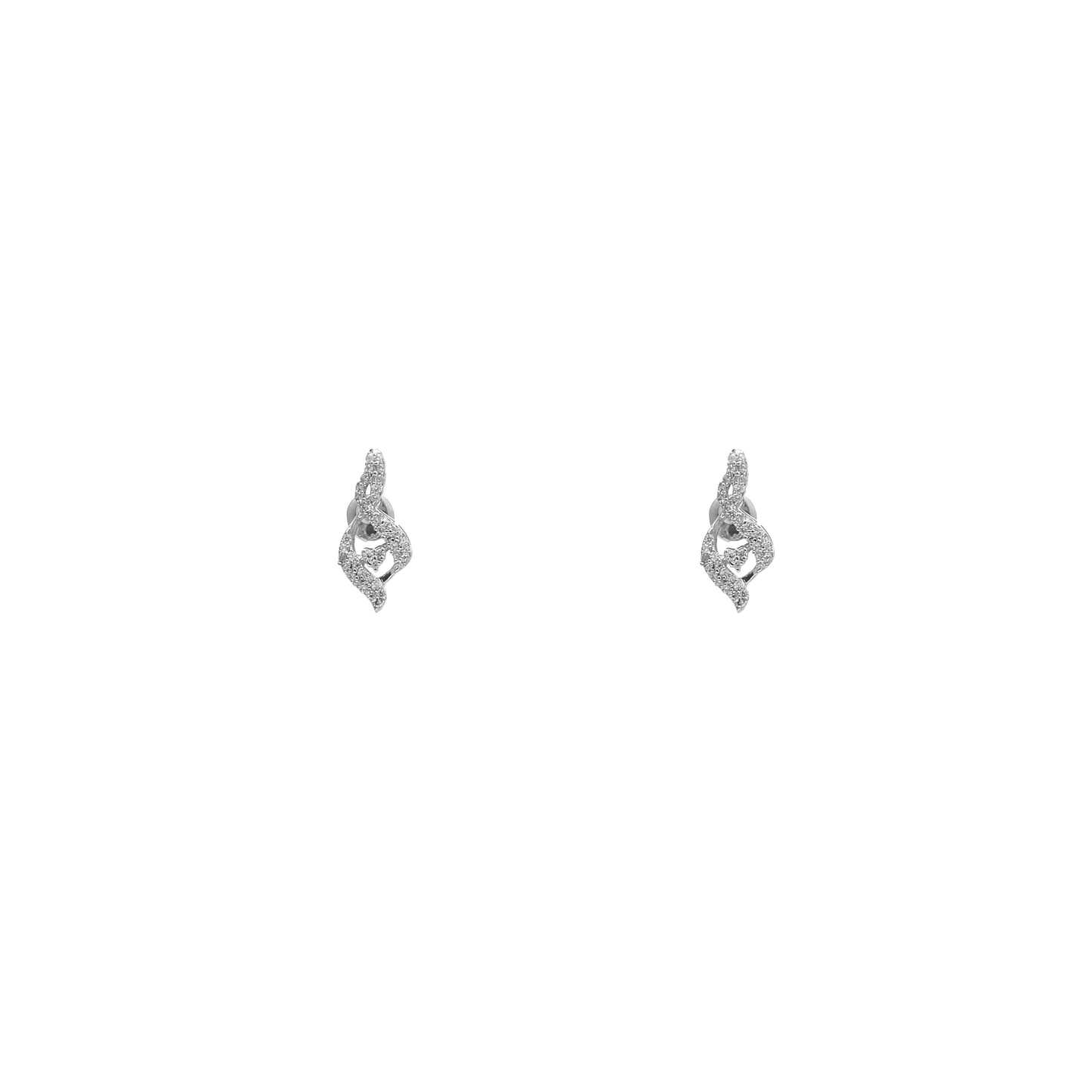 Grace Curve Heart 925 Sterling Silver Earrings
