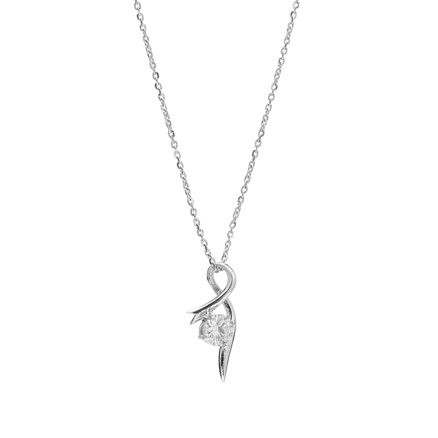 Twisted Bowline Crystal 925 Sterling Silver Pendant