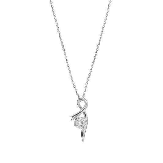 Twisted Bowline Crystal 925 Sterling Silver Pendant