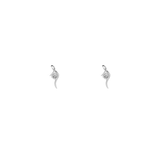Twisted Bowline Crystal 925 Sterling Silver Earrings