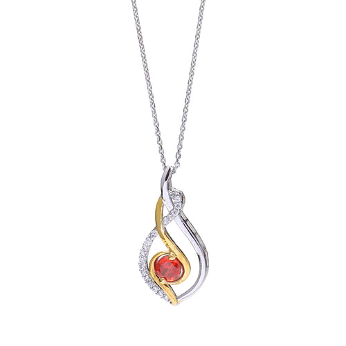 Blazing Ember 925 Sterling Silver Pendant