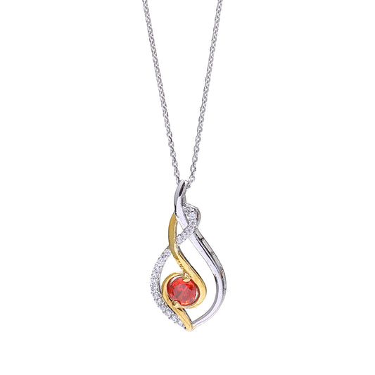 Blazing Ember 925 Sterling Silver Pendant