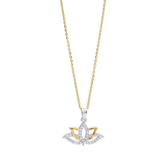 Sparkling Lotus 925 Sterling Silver Pendant