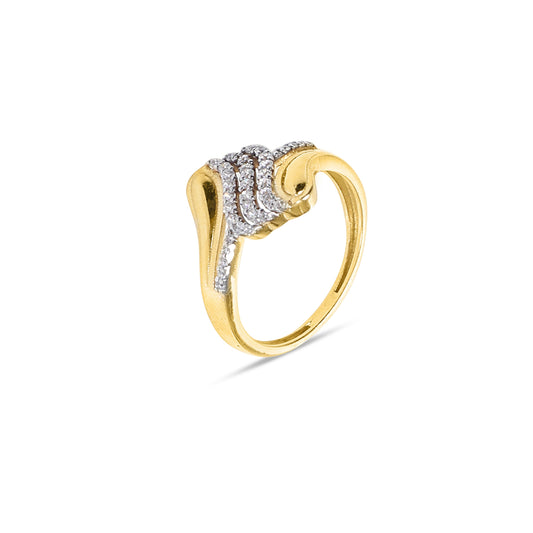 Dual Crossover Sparkle 925 Sterling Silver Ring