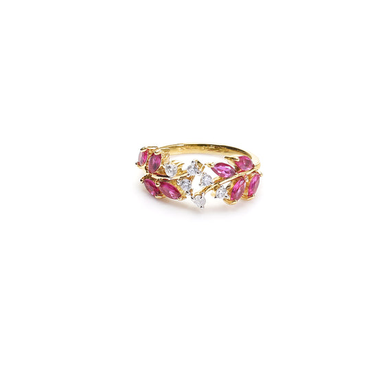 Crimson Regal Petal 925 Sterling Silver Ring