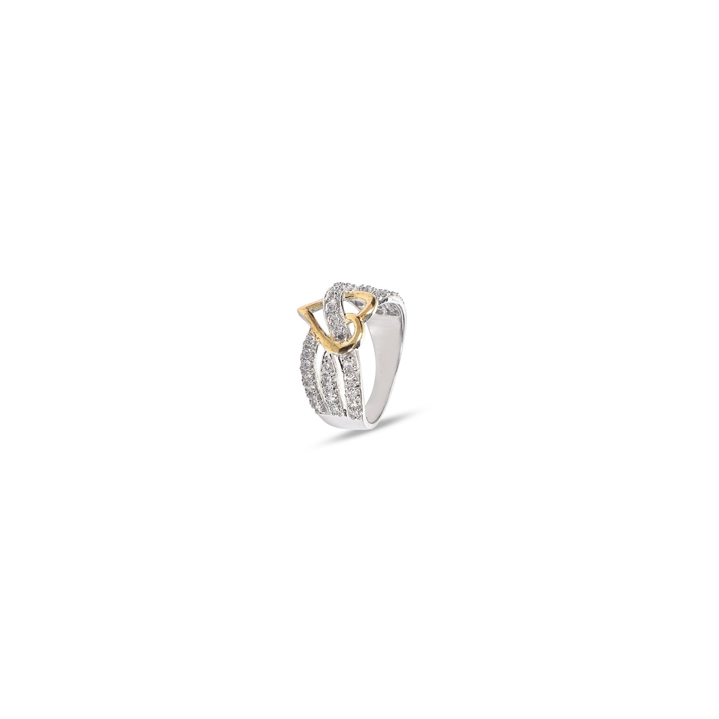 Aligned Heartset Line 925 Sterling Silver Ring