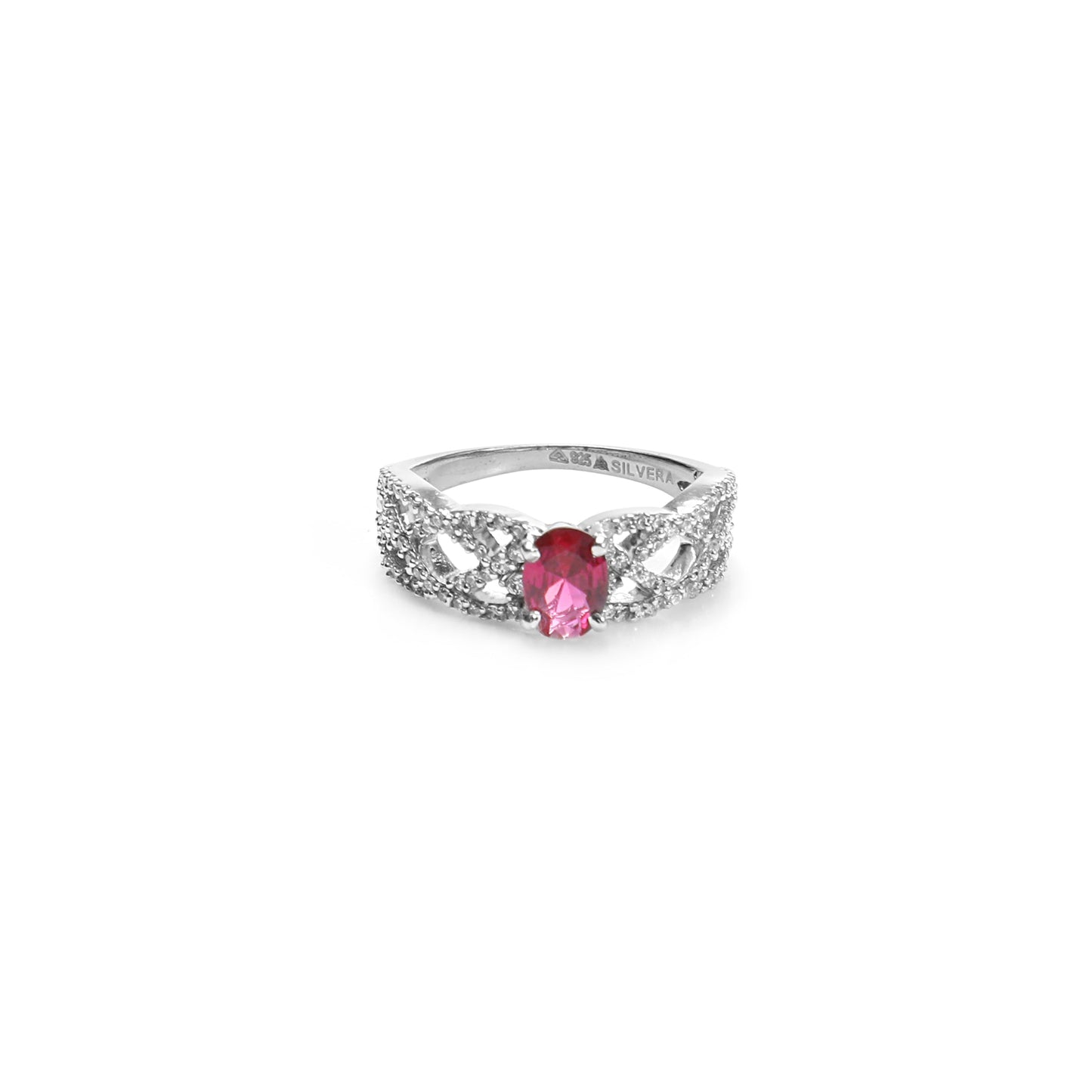 Crimson Kissed 925 Sterling Silver Ring