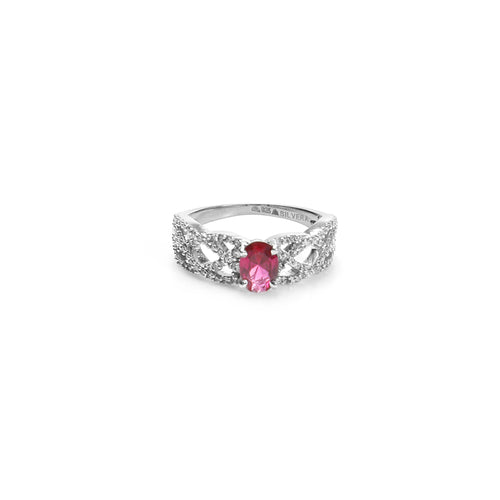 Crimson Kissed 925 Sterling Silver Ring